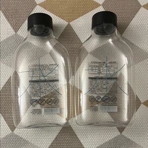 New MUJI Clear PET Plastic Bottles with Black Caps - 350 ml